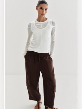 ZARA Combination Barrel Pants NWT Size XS